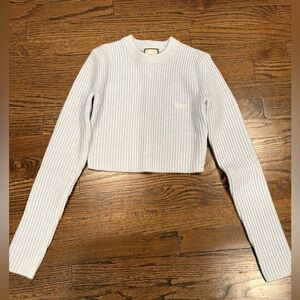Kith Light Blue Ribbed Cropped Sweater XS